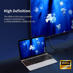 ZORBES® HDMI to VGA Cable HDMI to VGA Converter HDMI to VGA Adapter Male to Male Cable Golden Plated Connector HDMI to VGA for Desktop, Projector, HDTV, Raspberry Pi, Roku, Xbox (4.9ft/1.5m)