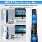 ZORBES® LED Fan for PS5 Slim Console, Quiet Cooler with Memory Function, Accessory with 3 Fans & USB 3.0 Port Compatible with Playstation5 Slim Digital & Discs Edition