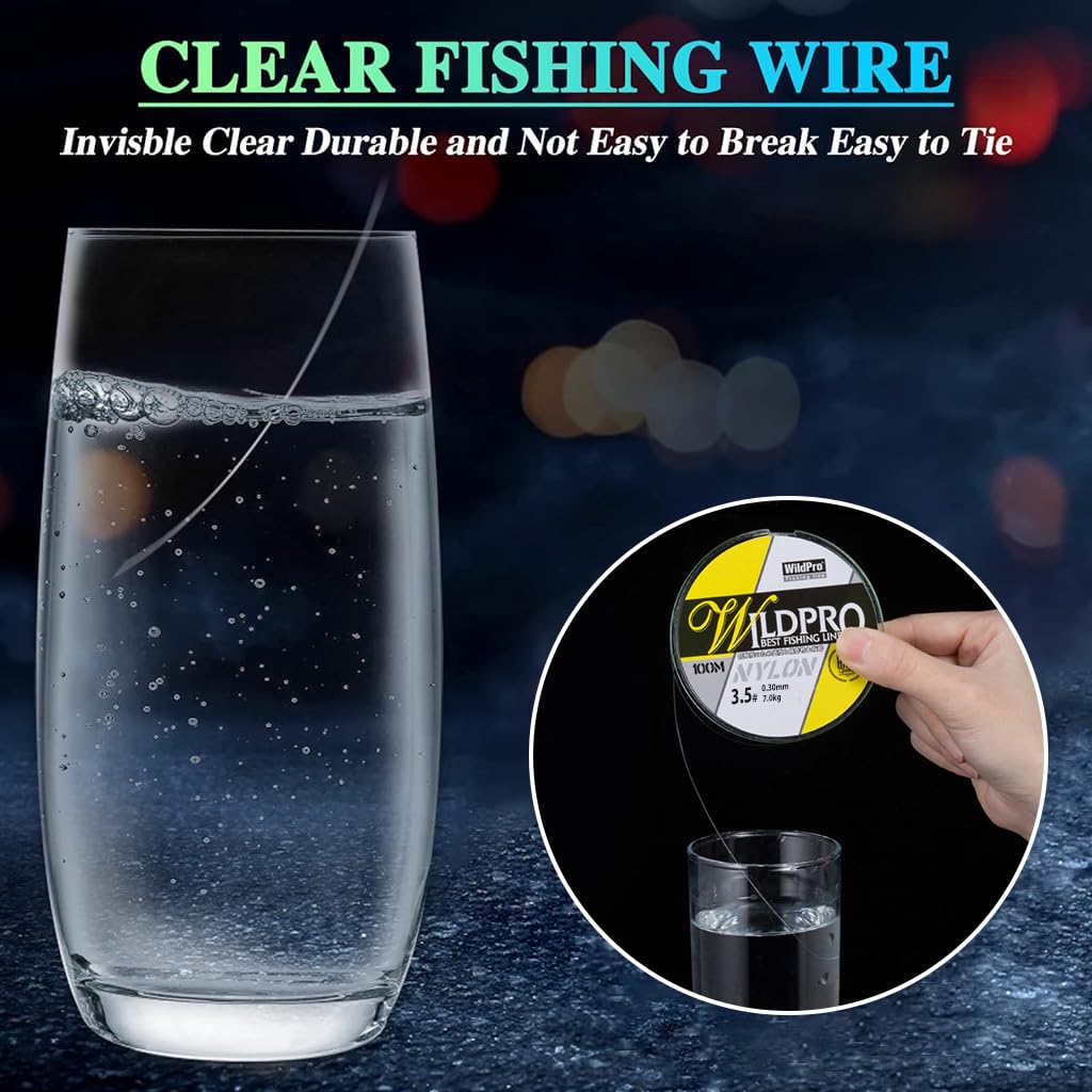 ZORBES® Fishing Wire 100m 0.3mm Fishing Line Clear Nylon String Invisible Hanging Beading Wire Strong Abrasion Resistant Monofilament Fishing Line