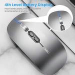 Verilux Wireless Mouse for Laptop featuring Dual Mode 2.4G and Bluetooth 5.1 | 1600DPI Ergonomic Silent Grey 2PCS