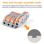 Serplex® 68Pcs Compact Wire Connector Kit SPL-1, 1-1 Inline Splicing Cable Connectors for 28-12 AWG, Reusable Flame-Retardant Electrical Terminals for DIY Wiring, Building Projects/Light Modifications