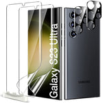 ZORBES® [2+2 Pack for Samsung Galaxy S23 Ultra Screen Protector [Not Glass]+2 Pack Camera Lens Protector [Touch Sensitive] Samsung S23 Ultra screen guard HD Clear Strong Adhesive Flexible Film, 6.8"