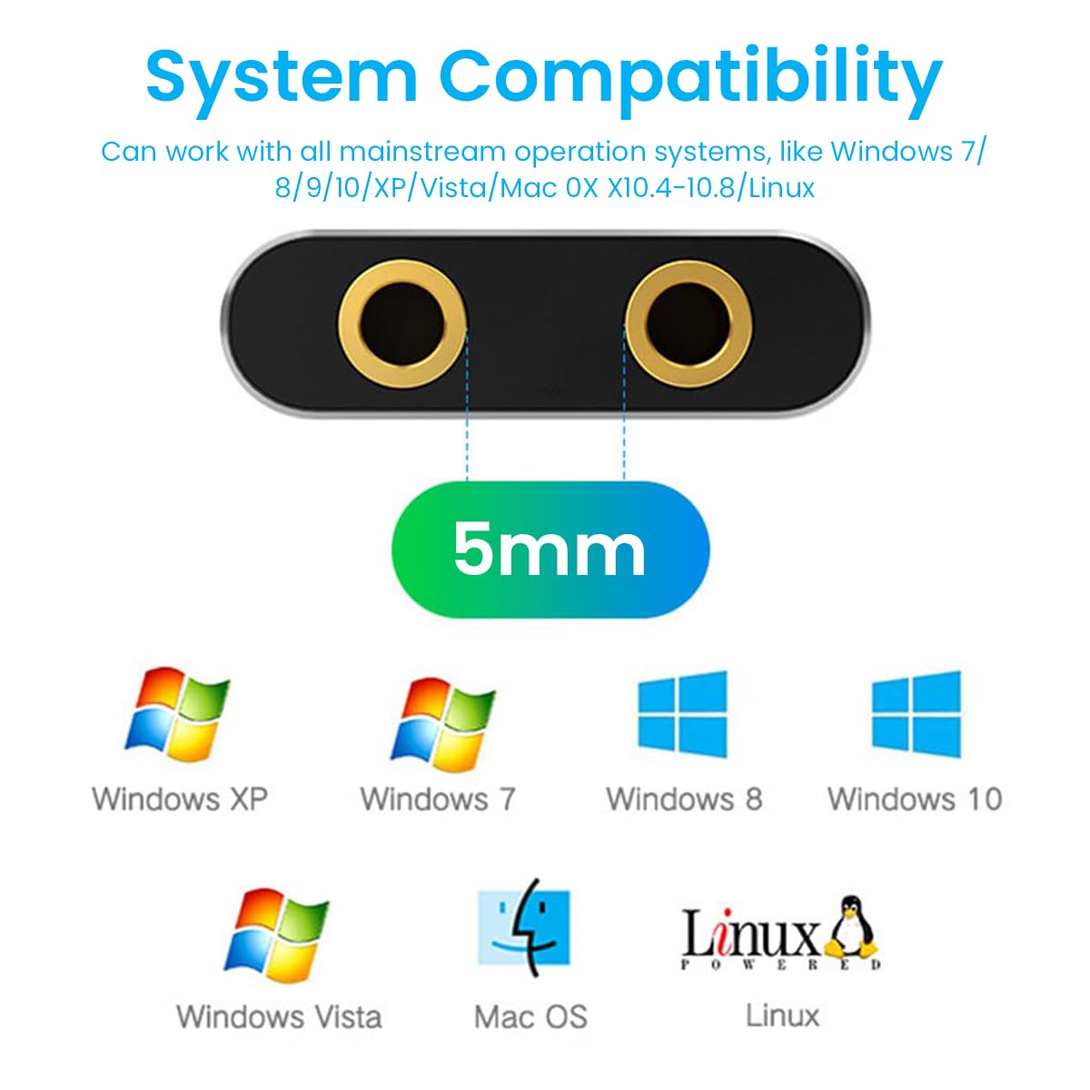 Verilux USB C to 3.5mm Jack Audio Adapter for Gaming and Calls featuring Dual Splitter Design
