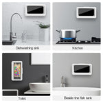 ZORBES® Waterproof Bathroom Wall Mount Phone Holder Case 360° Rotatable Phone Stand with HD Touch Screen Self Adhesive Installation Detachable Phone Holder for 6.8" Phone and Below