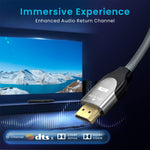 Verilux HDMI 2.1 Cable for Gaming and 8K Streaming 6.6 ft with 48Gbps Speed | Braided Nylon and 24K Gold-Plated Connectors