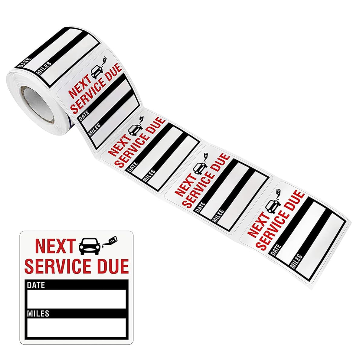 ZORBES® 300Pcs Car Service Due Data Stickers 2''x2'' Next Service Due Date Writable Car Service Due Data Stickers Car Maintenance Data Stickers Service Appointment Stickers