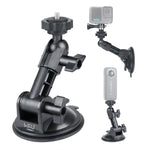ZORBES® Suction Cup Camera Mount with 1/4" Screw, Adjustable 180° Arm & 360° Ball Head, Strong Vacuum Windshield Mount for Go-Pro, nsta360, D*JI Osmo, Car Window Action Camera Holder