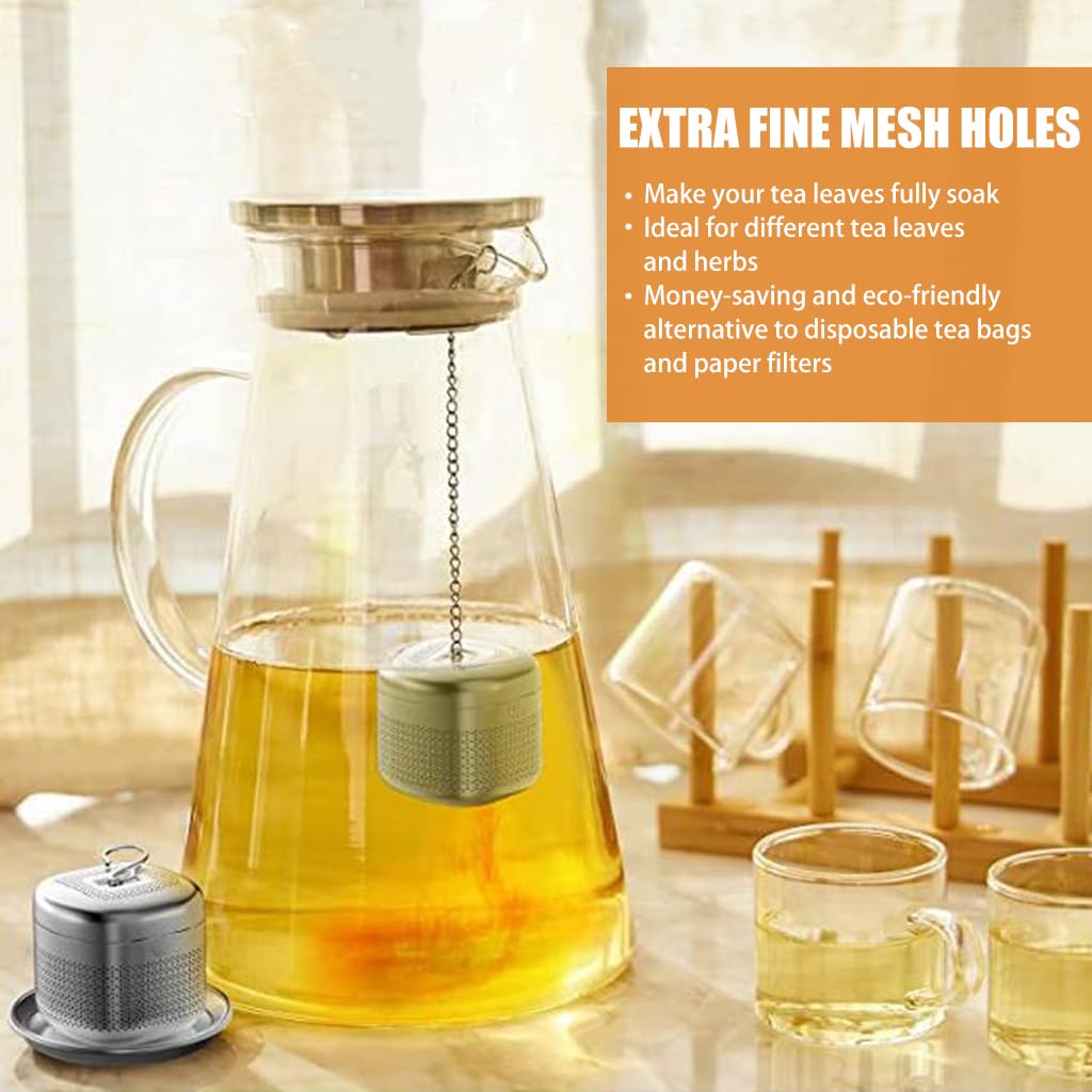 Zeitel® Cube Tea Infuser - 304 Stainless Steel Fine Mesh Strainer 4x4x3.8cm Hook Chain Design for Mugs/Teapots, Ideal for Loose Leaf/Green/Chamomile Tea, Easy Clean, Durable - Single Pack