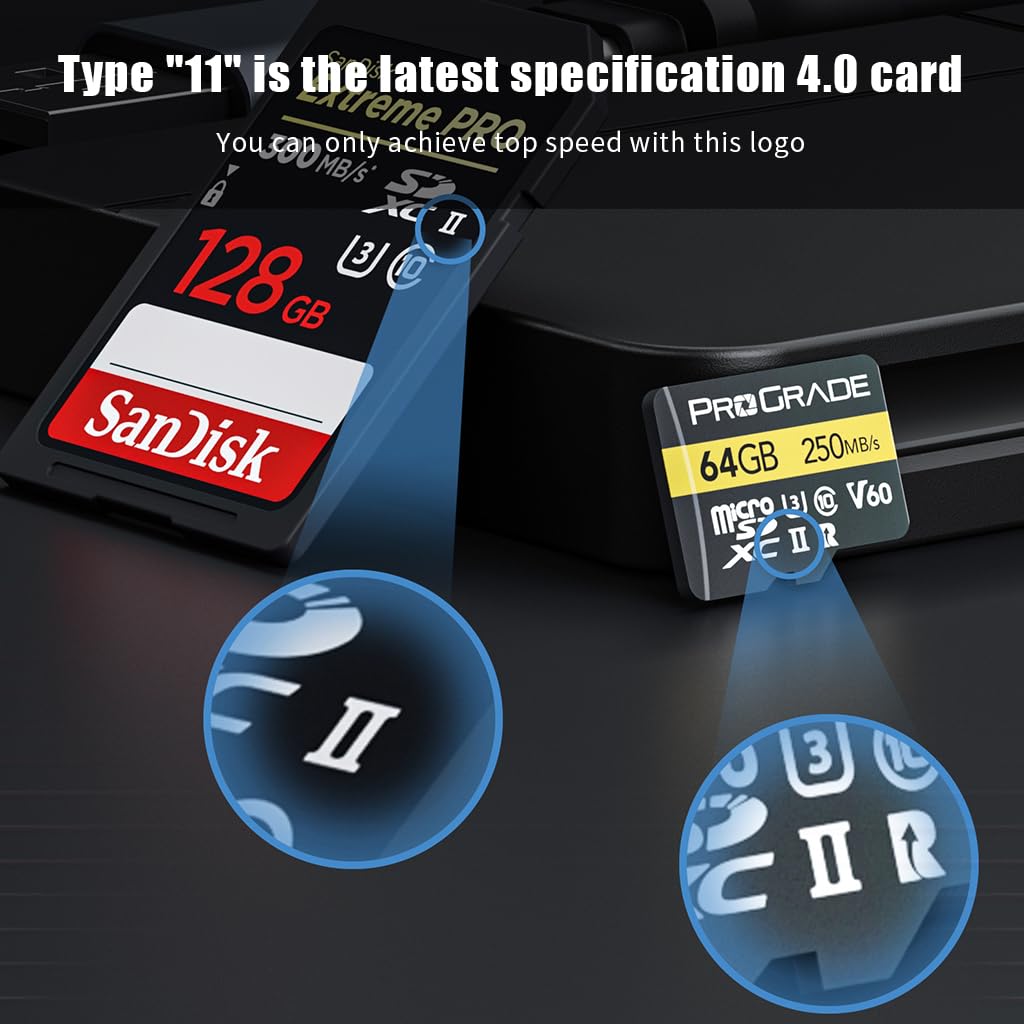 Verilux USB Card Reader for UHS-II SD TF CF MS Cards with Dual USB C and 3.0 Ports | 5Gbps 4-in-1 Design
