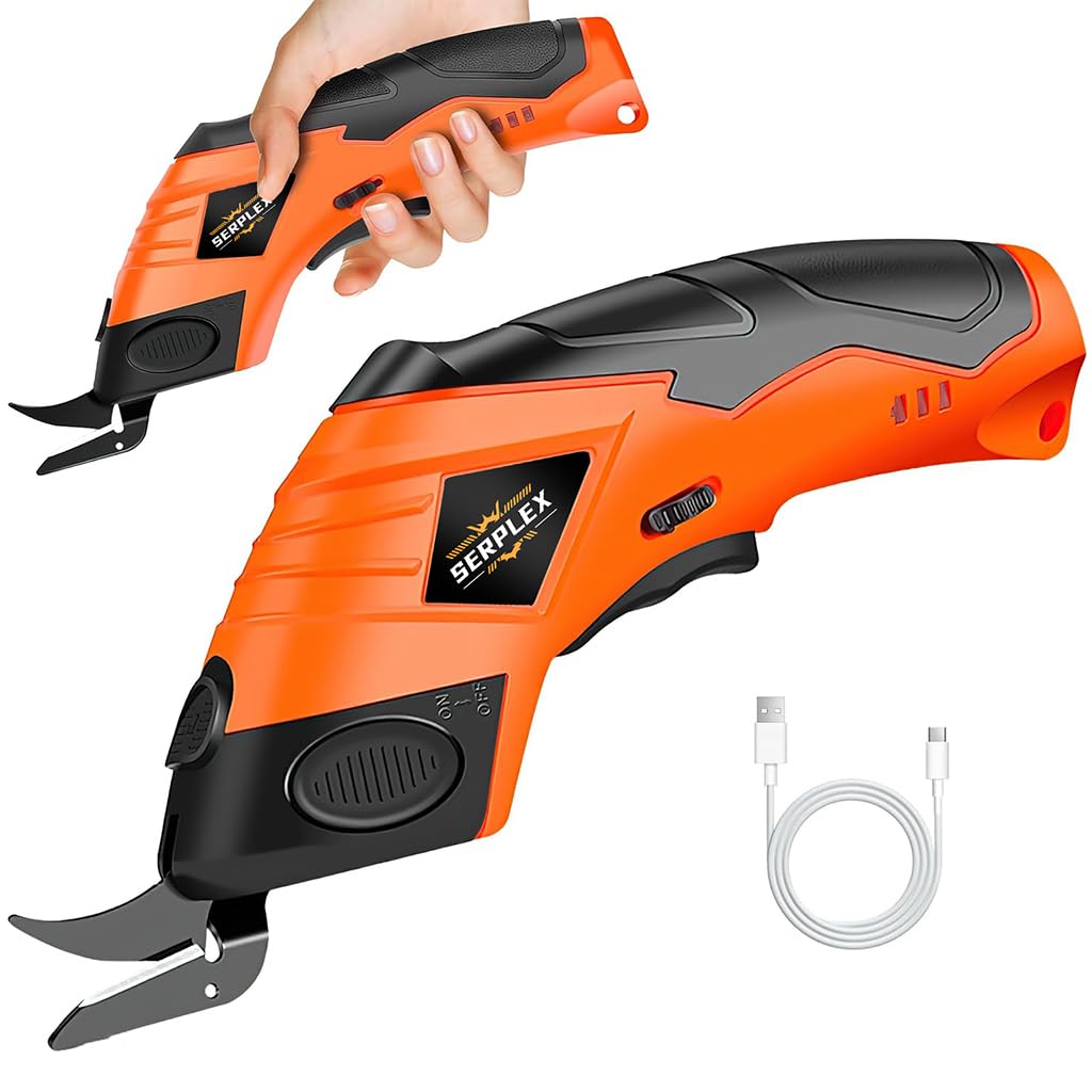 Serplex 3.6V Cordless Electric Scissors with Tungsten Steel Blades