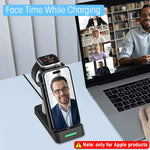ZORBES® Charging Station for iPhone, for Airpods, for iwatch, 3-in-1 Charger Station with Power Adapter, Fast Wireless Charger Stand for 14/13/12/11/iPhone X/SE Series, Airpods, AirPods Pro, iwatch