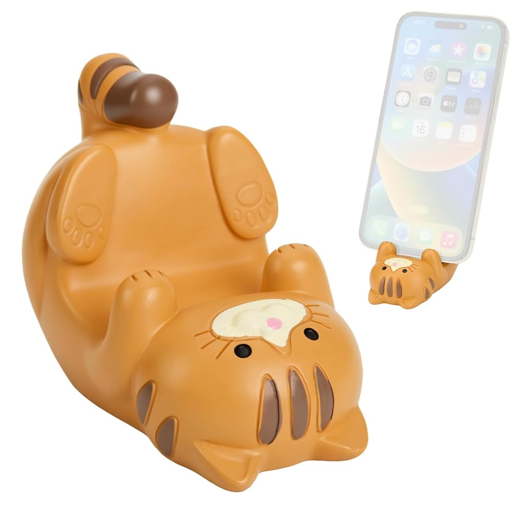 ZORBES® Adorable Cat Phone Holder,Creative Smartphone Holder Stand,Multifunctional Resin Desk Organizer with Phone Stand