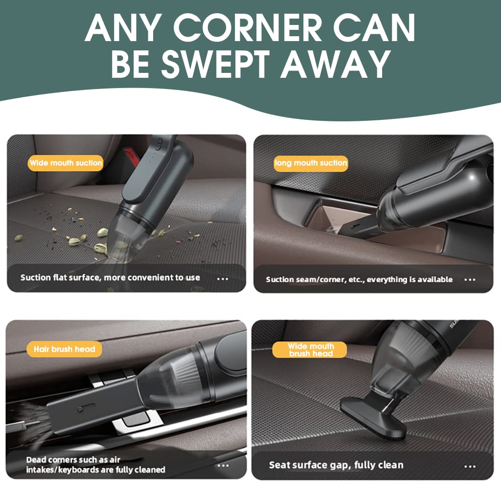 Verilux Cordless Vacuum Cleaner for Home and Car with 13000PA Suction and UV Light | USB Rechargeable