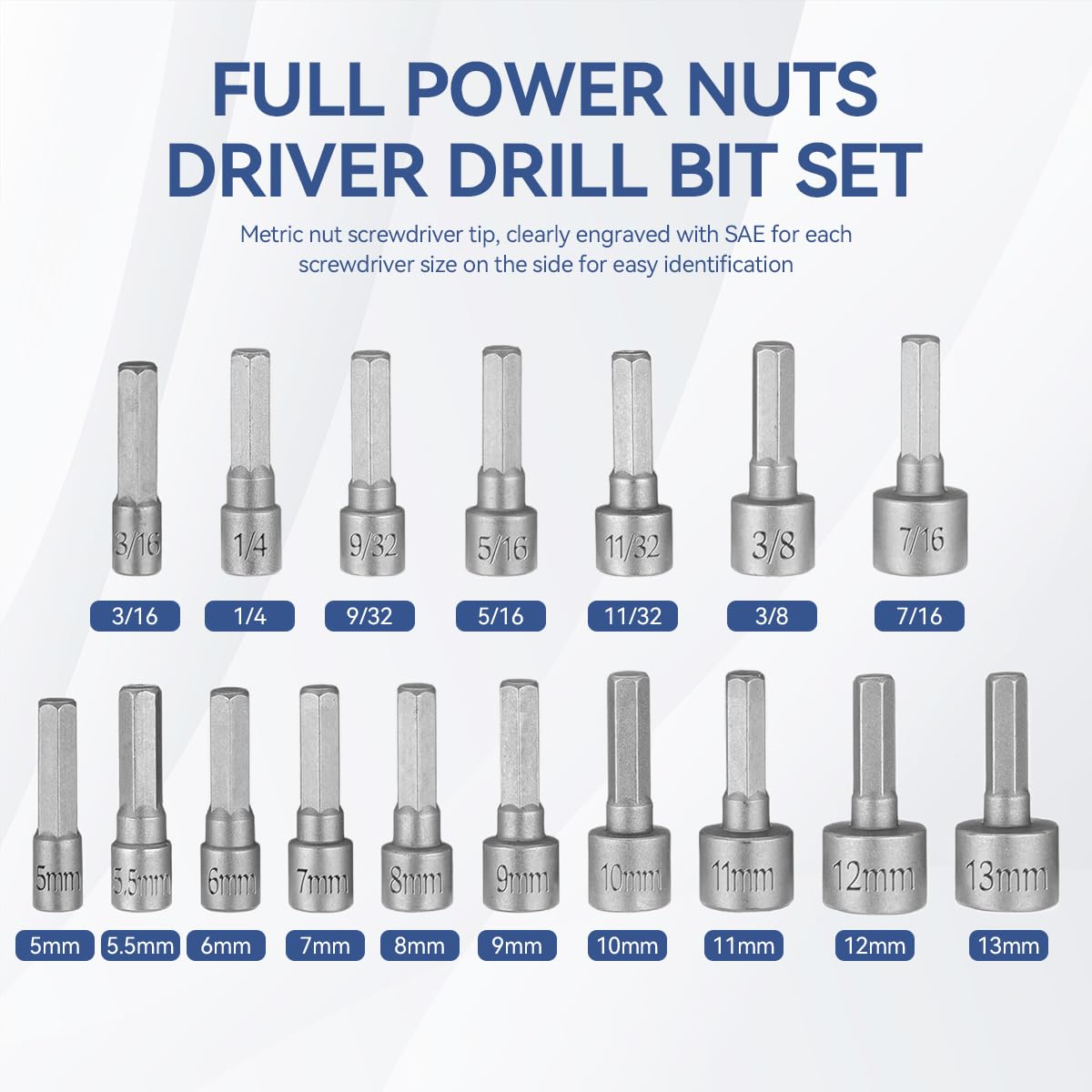Serplex 23Pcs Nut Driver Bit Set