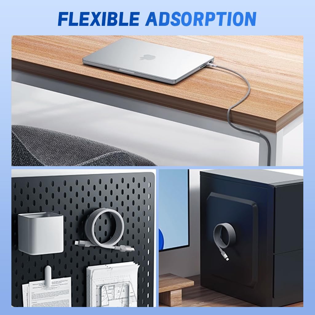 Verilux 4 in 1 Magnetic USB C Cable 3.3ft 100W PD with Nylon Braid | Fast Charging and Data Transfer