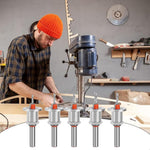 Serplex® 5Pcs Carbide Tipped 90° Countersink With Adjustable Low Friction Depth Stop Multifunctional Round Shank Bore Woodworking Drill Bit Taper Counterbore Wood Working Tools
