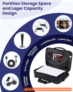 ZORBES® Carrying Case for PS5 Travel Case for PS5 Protective Case Bag Suitable for PS5 Disc/Digital Edition Console, Controllers, Game Cards, Gaming Headset and Other Accessories Use