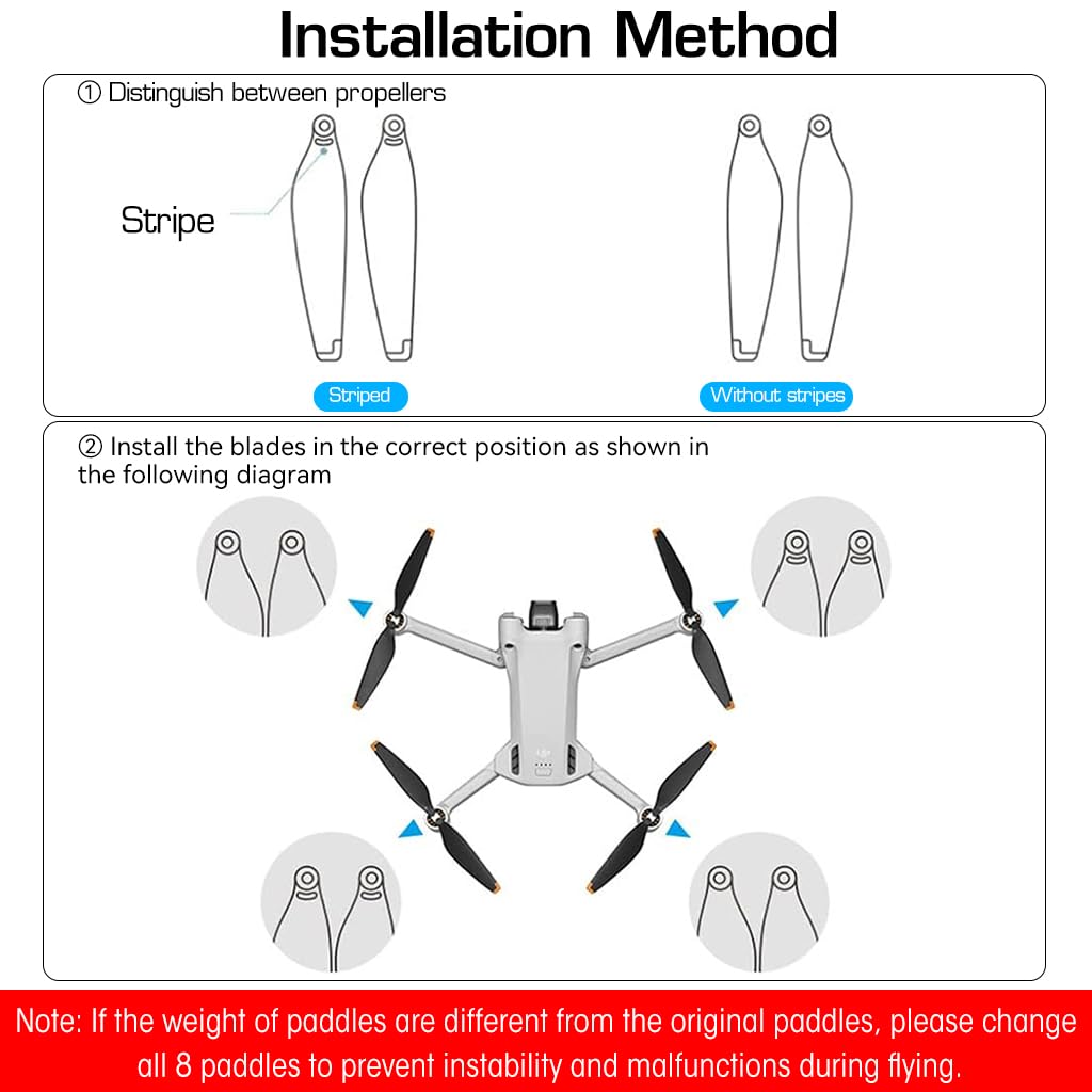 ZORBES® 8Pcs Propeller Blades Replacement for Dji Mini 3 Pro