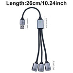 Verilux® 3 in 1 USB to USB Cable, Male to 3 Female Nylon Braided Cable Support 480Mbps Data Transfer for Laptop, PC, Computer, Mac, PS5, Xbox, Keyboard, Car, Mac, Xbox, Laptop, Tablet, Smartphone