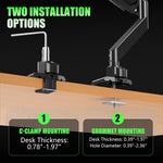 Verilux Monitor Mount for 32–49 Inch Displays with Flexible Arm and Desk Clamp | Aluminum Alloy