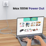 Verilux USB C Adapter for Laptops and Phones with 100W PD 40Gbps Speed | 90° L‑Shape
