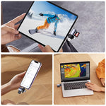 Verilux Card Reader for iPhone with Dual SD and TF Slots featuring 3 in 1 USB C & A Connectors