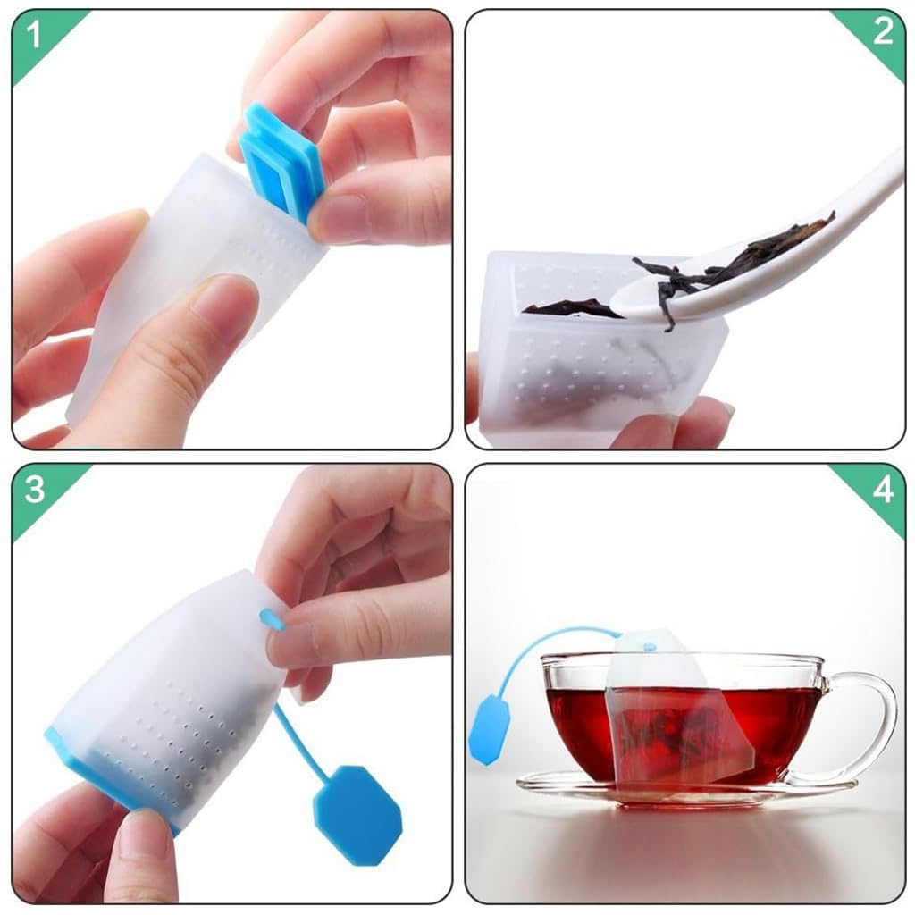 Zeitel® 4Pcs Silicone Tea Infuser with 4.7 inches Line BPA Free