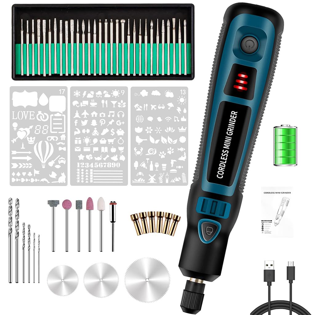 Serplex® Wireless Engraving Pen Kit with 44 Drill & Polishing Bits, 3-Speed Adjustable, USB Charging, Engraving Machine for Metal, Wood, Leather & Ceramics, DIY Carving Tool for Creative Art & Crafts