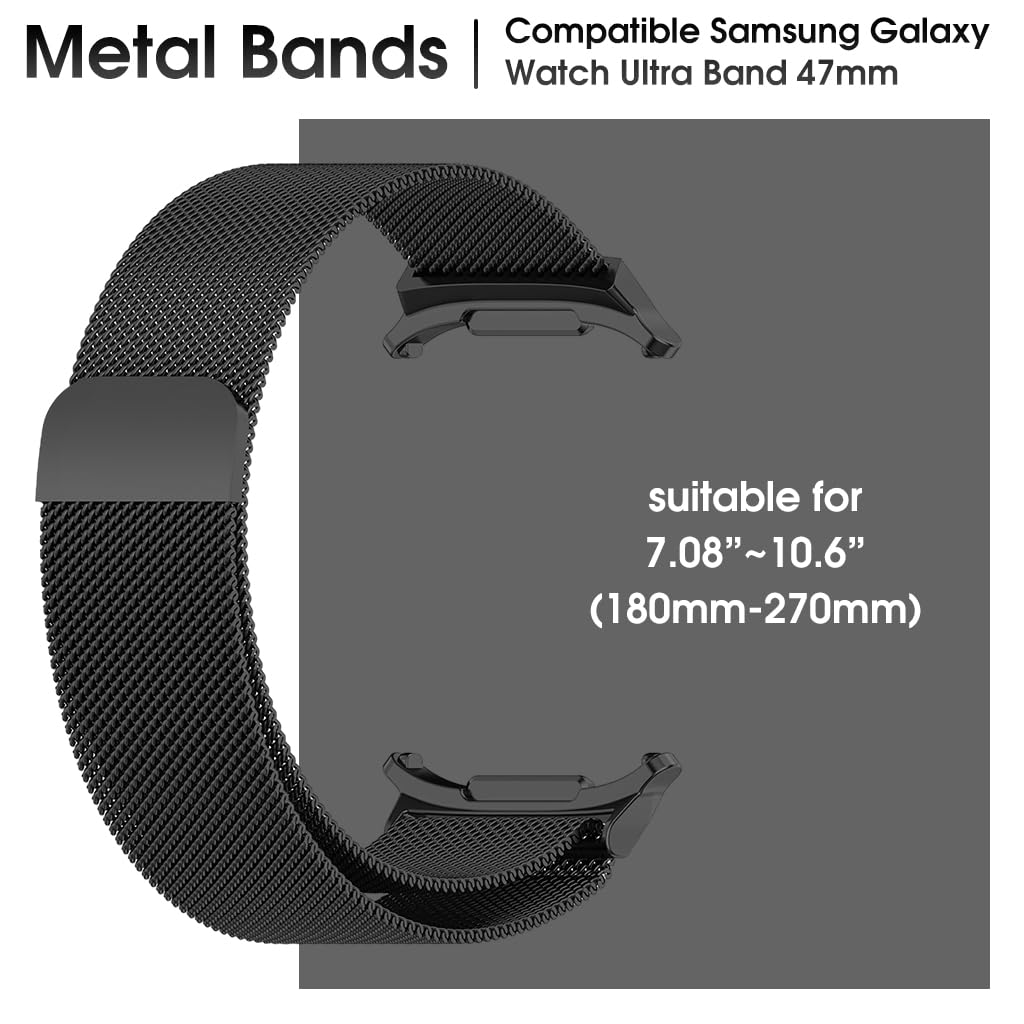 ZORBES® Stainless Steel Mesh Magnetic Watch Band for Samsung Galaxy Watch7 Ultra 47mm (2024) Fashion Unisex Magnetic Clasp Strap for Samsung Galaxy Watch Band for Man and Women