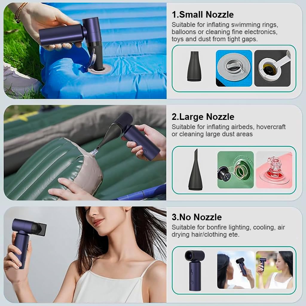 Verilux Electric Air Blower for Home and Car with 80000 RPM Turbo Motor | USB Cordless Mini Cleaner