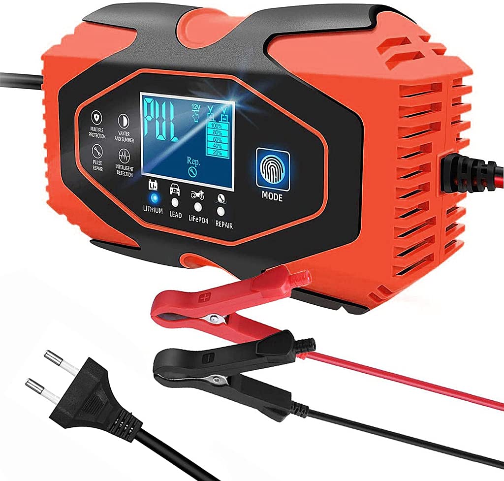 Verilux Car Battery Charger for Cars and Motorcycles featuring Smart 6A 12V 3A 24V Power