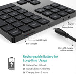 Verilux Bluetooth Numeric Keypad with 34 Keys and Rechargeable Design for Mac and Windows