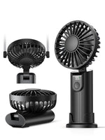Verilux® USB Handheld Fan 3 in 1 Desk Fan Neck Fan with Detachable Neck Strap Variable USB Cordless 5000mAh Portable Pocket Cooling Fan for Travel, Hiking, Office