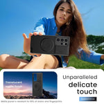 ZORBES® Phone Case for Samsung Galaxy S22 Ultra Anti-scratch TPU Phone Case with Intergrated Camera Sliding Cover 6.8" Fashion Multifunctional Magsafe Phone Case with Ring Holder Phone Stand, Black