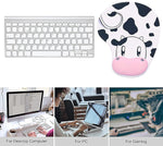 ZORBES® Mouse Pad with Wrist Rest Non-Slip Backing Cow Anime Cute Gel Easy-Typing Pain Relief for Gaming Office Computer Laptop 2PCS