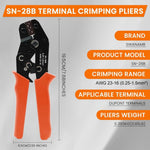 Serplex® Crimping Tool Kit Ratcheting Crimper Ratcheting Crimper Plier Set with 1550PCS Male/Female Connectors, Wire Crimping Tool Wire Terminal Crimper for AWG 23-16 (0.25-1.5mm²)
