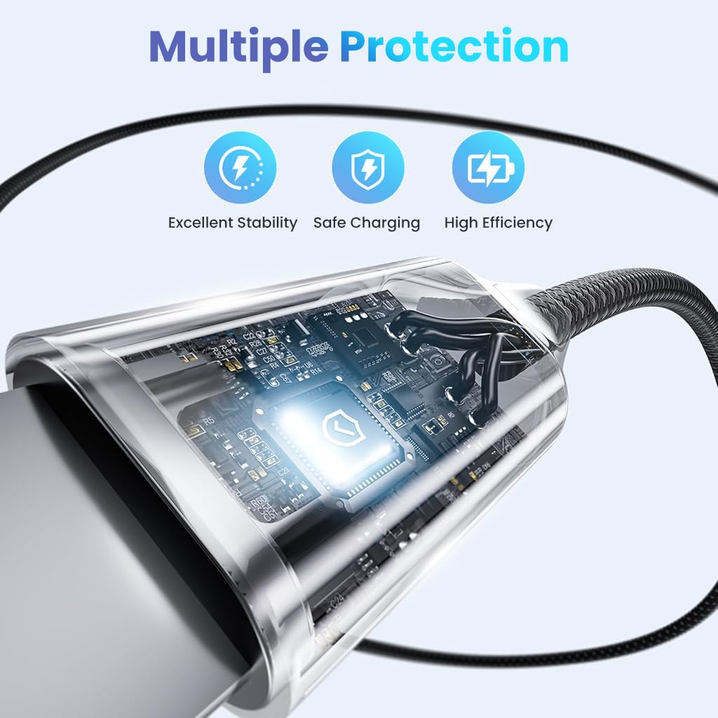 Verilux Type C to Lightning Cable 3.3 ft with Magnetic Connector and Nylon Braid for iPhone 14