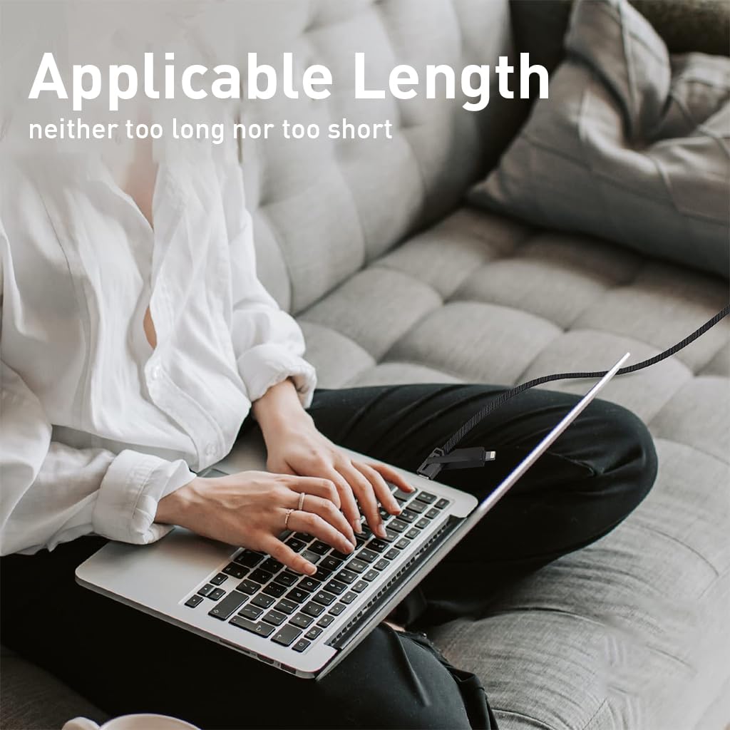 Verilux® USB C Cable for iPhone 15 4 in 1 TYPE C to TYPE C Cable USB C to Light-ning Cable for iPhone PD 60W Fast Charging & Data Sync 4.9ft Nylon Braided Charging Cable for iPhone, Tablets