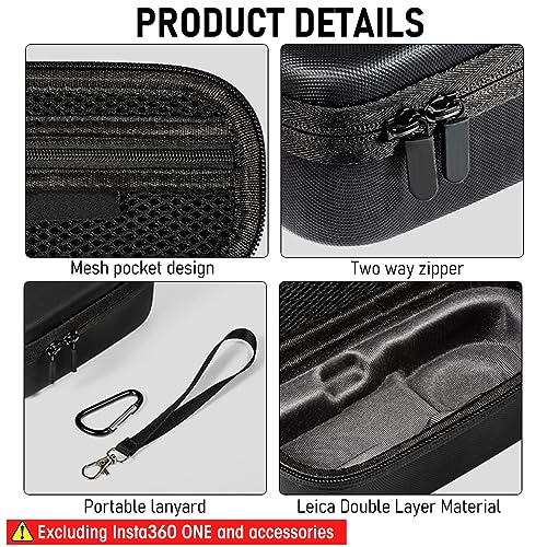 ZORBES® Carrying Case for Insta360 ONE RS Camera, AntiScratch Hard Case Waterproof Storage Bag Hard Shell Camera Bag Protective Travel Case with 2Pc Camera Screen Protector, Not Included Insta360 ONE