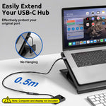 Verilux USB C Extension Cable 0.5m for Fast Charging and 10Gbps Data | 4K HD Output