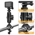 ZORBES® Gopro Handle Bar Mount Clamp with 1/4" Adapter 360° Action Camera Mount for Motorcycle Bicycle Handlebar Mount Bracket for GoPro Hero10/9/8/7 Gopro Accessory Motorcycle Accessory