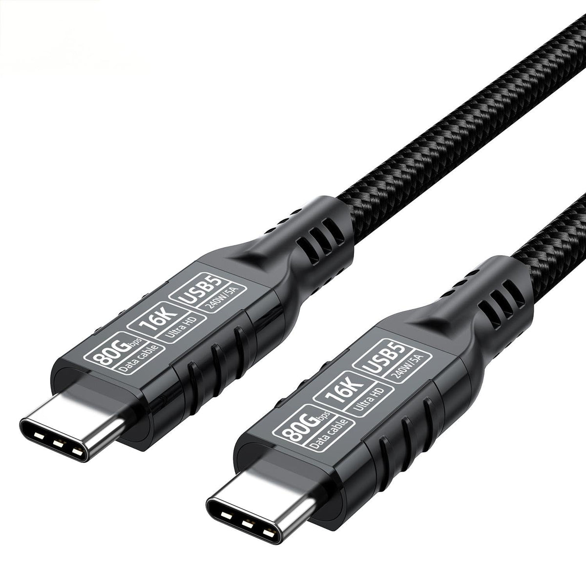 Verilux® PD 240W Type C Cable Fast Charging, 20CM C Type Charger Cable with 80Gbps Data Transfer & 16K@60Hz UItra HD Dislay for Thunderbolt 5/4/3, iPhone 17/16/15, Galaxy S25/S24/S23