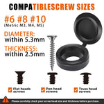 Serplex® 300Pcs Plastic Hinged Screw Cover Caps, Folding Screw Cover Cap, Snap Washer Covers Flip Tops for Covering Screw Heads, Screw Protection for Home & Industrial Use (Black)