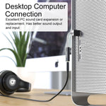 Verilux USB Sound Card for Laptop and PC featuring 3.5mm Audio Adapter | Plug & Play Black