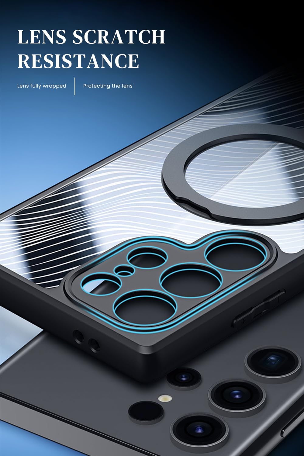 ZORBES® for Samsung S24 Ultra Case Sleek Magnetic Phone Cover with Kickstand Ring Phone Holder Compatible with Mag-Safe Shockproof Phone Case for S24 Ultra Back Cover 6.8''