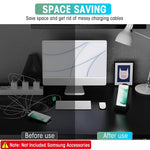 ZORBES® Charging Station for Samsung Phone, Earbuds, Smartwatch, 3-in-1 Charger Station with Power Adapter, Fast Wireless Charger Stand for Samsung Galaxy Watch 5 Galaxy S23/Z Flip, Buds Live, More