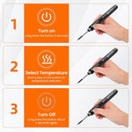 Serplex® Cordless Electric Soldering Iron Pen, USB Rechargeable, Quick Heat-Up, Adjustable Temperature for Precision Work, Includes Stand, USB Cable & Storage Case, Ideal for DIY and Jewelry Tasks