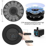 Verilux Solar Fountain for Garden Pond with 6 Nozzles and 7V Solar Panel | Easy Assembly
