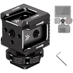 ZORBES® Triple Hot Shoe Mount Bracket with 1/4" Thread, Aluminum Alloy Camera Accessory Holder, 3-Way Cold/Hot Shoe Adapter for Flash, Microphone & LED Light