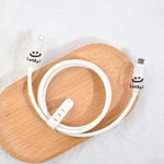 Verilux Charger Protectors for iPhone 15 and 14 featuring TPU Covers and Spring Coil Sleeve | Cute Smile Design